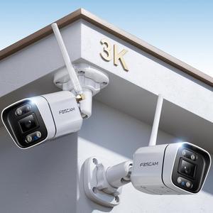 3K 5MP Security Cameras Wireless Outdoor, 5GHz&2.4GHz WiFi Surveillance Camera for Home Security Outside, 120° FoV, AI Detect Human/Vehicle, 66FT Color Night Vision, 120dB Siren, IP66, Plug-in