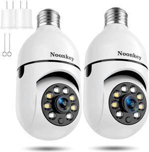 2K/3MP Light Bulb Security Camera, 2 Pack 5G& 2.4GHz WiFi Alexa Light Bulb E27 Home 360° Security Camera Wireless Outdoor, AI Human Tracking, Motion Zones Detection Alarm, Color Night Vision