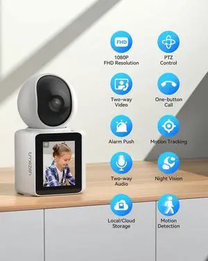 TMEZON 2pk Two Way Audio Video Pet Dog Camera with Speaker Video Calling Devices for Grandparents Wireless Security Camera Indoor Monitor 1080P with Phone app Motion Detection