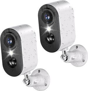 LIWAN Security Cameras Wireless Outdoor 2-Pack, 2K Battery Powered Cameras for Home Security, WiFi Surveillance Indoor Camera with Color Night Vision, PIR Detection, Waterproof, Cloud/Local Storage