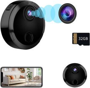 Indoor and Outdoor Camera with Night Vision - Mini Camera - Hidden Camera - Micro Camera - Small Cameras for Spying - Surveillance Camera Full HD WiFi Cameras for Pet/Baby/Nanny with App