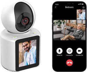 Video Calling Camera with 2.8 inch HD Screen Voice Assistant, 1080P Indoor Home Security Camera, Indoor Home Nanny Camera,Baby/Elder/Nanny/Dog/Pet Camera with Phone App