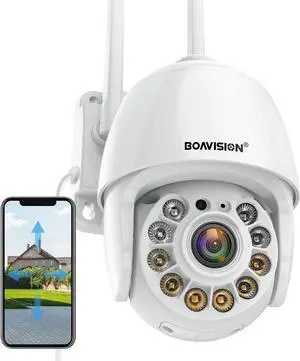 BOAVISION 4K/8MP Security Camera Outdoor, Wireless WiFi IP Camera Home Security System 360° View,Human/Pet/Vehicle Detection, auto Tracking,Two Way Talk,pan Tile Full Color Night Vision