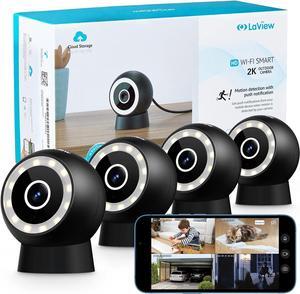 LaView 4MP 2K Security Cameras Outdoor Indoor Wired,IP65, Starlight Sensor & 100 Ft Night Vision,Motion/Person Detection,2-Way Audio/Spotlight,US Cloud,Compatible With Alexa,iOS & Android & Web Access
