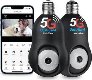 LaView 4MP Security Camera 5G& 2.4GHz, 360°2K Security Cameras Wireless Outdoor Indoor Full Color Day and Night, Motion Detection, Audible Alarm, Easy Installation, Compatible with Alexa (2 Pack)