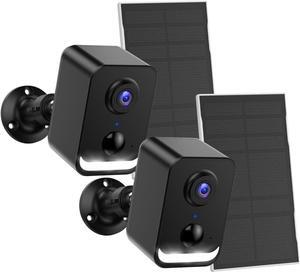 2Pcaks Security Cameras Wireless Outdoor, Cameras for Home Security Outdoor, Solar Outdoor Camera with Color Night Vision, AI Detection, 2-Way Talk, IP66 Waterproof, 5G WiFi not Supported