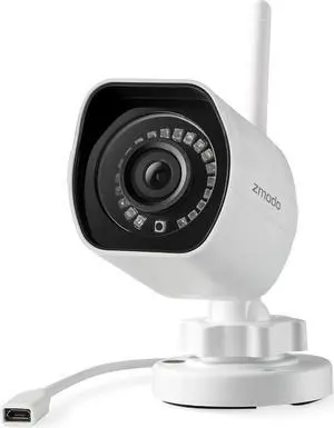 Zmodo 1080p Full HD Outdoor Wireless Security Camera System, Plug-In, Smart Home Indoor Outdoor WiFi IP Camera with Night Vision, Compatible with Alexa