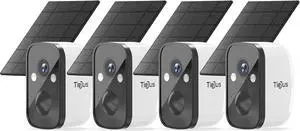 Security Cameras Wireless Outdoor, 4-Pack Solar-Powered Security Camera for Home Security with 2K Full Color Night Vision,PIR Detection, 2.4G WiFi