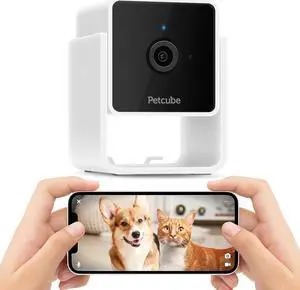 Petcube Cam | Indoor Wi-Fi Pet and Security Camera with Phone App, Pet Monitor with 2-Way Audio and Video, Night Vision, 1080p HD Video and Smart Alerts for Ultimate Home Security