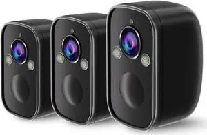 Rraycom 3Pack Security Cameras Wireless Outdoor for Home Security,2K Battery Powered Motion Detection Spotlight Siren Alarm Security Camera, Color Night Vision, 2-Way Talk, Cloud/SD(up to 256GB)