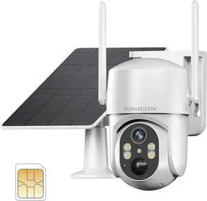 4G LTE Cellular Security Camera Wireless Outdoor, Solar Battery Powered Cameras for Home Surveillance, PIR Human Detection, 2K Color Night Vision, 2-Way Audio, Cloud & SD Card, Works with Phone APP