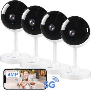 owltron Indoor Security Camera 4MP,4 Pack 2.4GHz/5G WiFi 2K Home Cameras for Baby/Elder/Dog/Pet/Nanny Monitor Cam with Phone app,24/7 Cloud&SD Card Storage,2-Way Audio,Compatible with Alexa
