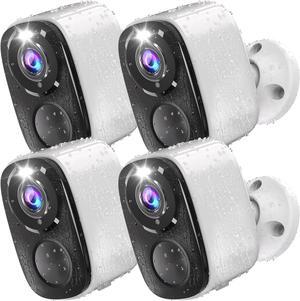 Security Cameras Wireless Outdoor,5MP Battery Powered AI Motion Detection Spotlight Siren Alarm Surveillance Indoor Home Camera, Color Night Vision, 2-Way Talk, IP 66, Cloud/SD Compatible with Alexa