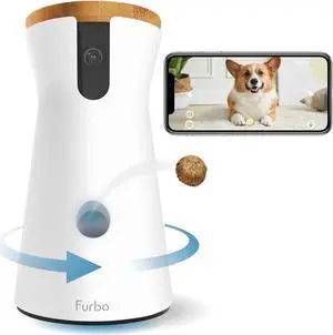 Furbo 360° Dog Camera: Treats, Safety & Peace of Mind | Rotating 360° Dog Tracking & Treat Toss, Color Night Vision, 1080p HD, 2-Way Audio, Barking Alerts, Designed for Dogs | Pet Camera w/Phone App