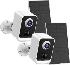 2Pcaks Security Cameras Wireless Outdoor, Cameras for Home Security Outdoor, Solar Outdoor Camera with Color Night Vision, AI Detection, 2-Way Talk, IP66 Waterproof, 5G WiFi not Supported