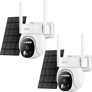 Security Cameras Wireless Outdoor, 2K Solar WiFi Cameras for Home Security Outside, Battery Powered Surveillance Camera, Color Night Vision/Motion Sensor/Work with Alexa/Cloud/SD Card