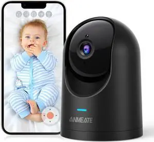 ANMEATE Indoor Cameras for Home Security - 3K 5MP Pan/Tilt Baby Monitor/Pet Camera/Home Security Cameras with Phone App, Night Vision, Motion Detection, 2-Way Audio, Cloud & SD Card Storage
