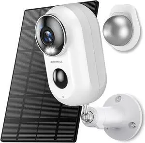 ZUMIMALL Solar Security Cameras Wireless Outdoor, 2K Outdoor Camera Wireless with Magnetic Mount, Color Night Vision, Spotlight & Siren, AI Detection, IP66, Free Loop Recording, 2.4G WiFi Only