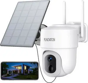 2K/3MP Solar Security Camera Wireless Outdoor, 15000mAh Battery Powered 360° PTZ 2.4G WiFi Only Camera for Home Security, 16-LED Color Night Vision, Siren, PIR Sensor, 2-Way Talk, IP65, SD/Cloud