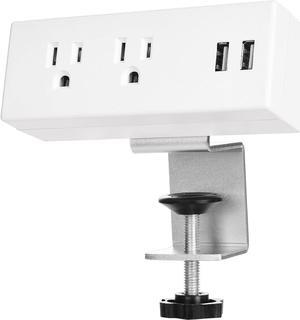 Desk Clamp Power Strip with USB Ports Desktop Mounted Power Outlets Table Edge Power Charging Station 6.56 FT Extension Power Cord for Home Office Conference UL/ETL Certificated