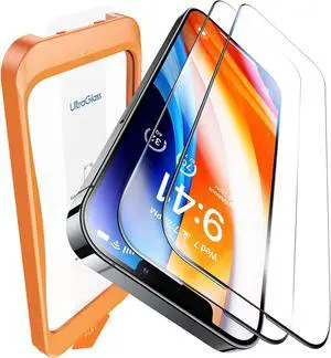 UltraGlass TOP 9H+ Glass for iPhone 14 Screen Protector [Military Grade Shatterproof & Longest Durable] Screen Protector 14 Tempered Glass Full Coverage Protection, 2 Packs