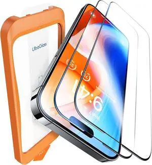 UltraGlass 9H+ Glass for iPhone 14 Pro Max Screen Protector [Military Grade Shatterproof & Longest Durable] Screen Protector 14 Pro Max Tempered Glass, Anti-fingerprint, 2 Packs