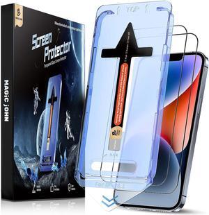 MAGIC JOHN 2 Pack for iPhone 13/14& iPhone 13 Pro 6.1 inch Tempered Glass Screen Protector, Auto Dust-Elimination, Bubble Free, HD Clear, Easy Installation