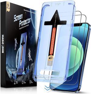 MAGIC JOHN 2 Pack for iPhone 12/iPhone 12 Pro 6.1 inch Tempered Glass Screen Protector, Auto Dust-Elimination Installation, Bubble Free, HD Clear, Easy Installation