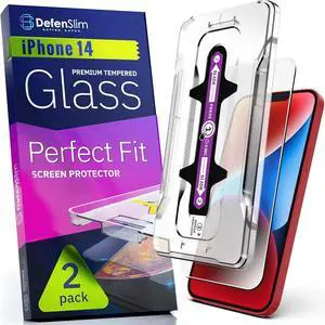 for iPhone 14 Screen Protector [2-Pack] with Easy Auto-Align Install Kit - Tempered Glass for iPhone 14 (6,1") - New Glass with Your Next Phone