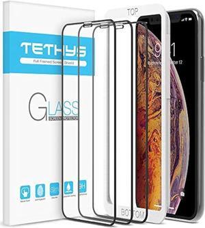 Glass Screen Protector Designed for Apple iPhone 11 Pro Max/iPhone Xs Max (6.5") [Edge to Edge Coverage] Full Protection Durable Tempered Glass [Guidance Frame Included] - Pack of 3
