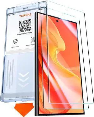 Top-Notch Diamond Shield for Galaxy S24 Ultra Screen Protector [9H+ Durable Military-Grade Protection] 0.04s Fingerprint Unlock Bubble Free Aerospace Grade Tempered Glass 2 Packs 6.8 Inch