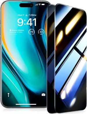 UltraGlass Ultra TOP 9H+ Glass for iPhone 15 Pro Privacy Screen Protector [Invisible Privacy Armor] Screen Protector 15 Pro Tempered [Full Coverage & Longest Durable] 15 Pro, 2 Packs