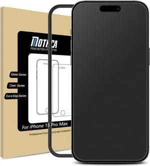 Mothca Matte Glass Screen Protector for iPhone 15 Pro Max (6.7 inch) Anti-Glare & Anti-Fingerprint Tempered Glass Clear Film, [Easy Installation Frame] Case Friendly, Bubble Free - Smooth as Silk