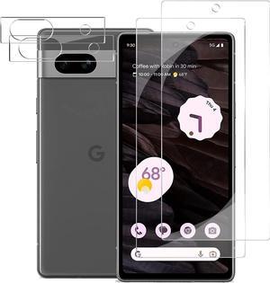 Pixel 7a Tempered Glass Screen Protector + Camera Lens Protector [ 2 + 2 Pack ][Fingerprint Unlock] [Anti-Scratch] [Case Friendly] HD Clear Protective Film for Google Pixel 7a