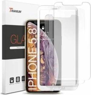 Trianium Tempered Glass Screen Protector designed for Apple iPhone 11 Pro/iPhone XS/iPhone X 5.8-inch, 3 Pack HD Clarity 0.25mm Film [Alignment Case Tool Included]