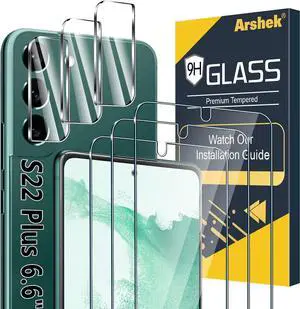 letosan [3+3 Pack] Glass Screen Protector for Samsung Galaxy S22 Plus 5G, 9H Tempered Glass, Ultrasonic Fingerprint Compatible,HD Clear Case Friendly for Galaxy S22 Plus Glass Screen Protector