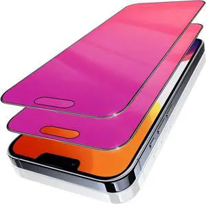 2 Pack Compatible with iPhone 13 Pro Max and Compatible with iPhone 14 Plus Privacy Screen Protector Gradient colorful 25 Degree Anti-Spy Tempered Glass Anti Blue Light Private Bubble Free