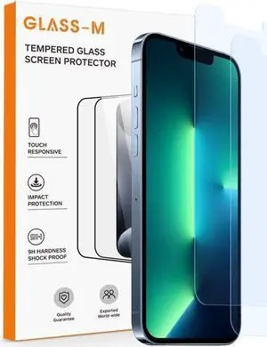 Anti-Blue Light Screen Protector for iPhone 13 / iPhone 13 Pro/iPhone 14, Eye Protection 9H Tempered Glass, Blue Ray Blocking Glass Screen Cover - 2 Pack