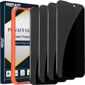 4 Pack Privacy Screen Protector for iPhone 15 Pro Max[6.7 inch], Sensor Protection, Dynamic Island Compatible, 9H Anti Spy Private Tempered Glass Film, Anti-Scratch, Case Friendly, Easy