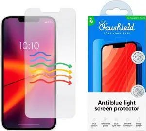 Ocushield Anti Blue Light Tempered Glass Screen Protector for iPhone 13 | iPhone 13 Pro | iPhone 14 (6.1") - Protect Your Eyes, Reduce Migraines & Improve Sleep