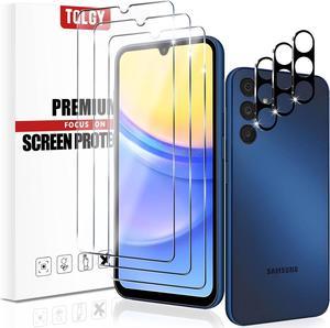 TQLGY 3 Pack Screen Protector for Samsung Galaxy A15 5G  4G with 3 Pack Camera Lens Protector Ultra HD Tempered Glass 9H Hardness AntiScratch Bubble Free Easy Installation Case Friendly