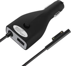 Surface Car Charger with USB Charging Port, Total 42W 12V 2.58A Power Supply, Compatible for Microsoft Surface Pro7 + Plus Pro6 Pro5~3 Surface Go 1/2 Laptop 1/2/3 Surface Book
