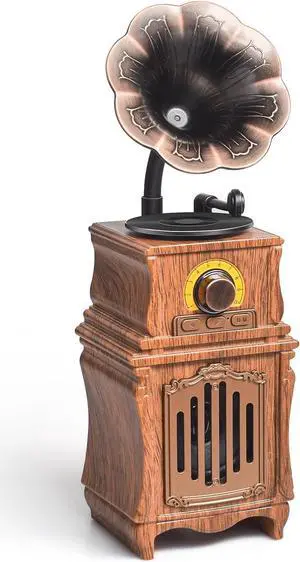 Retro Bluetooth Speaker, Retro Radio, Bass, FM Radio, 5.3 Bluetooth Radio Wireless Connect for Home Office Room Vintage Decor, USB/TF/AUX Player, Portable Rechargeable Vintage Radio Bluetooth Speaker