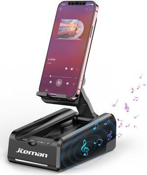 JTEMAN Phone Stand Wireless Bluetooth Speaker, Desktop Kitchen Gadgets, Portable Phone Stand with Speaker, Gifts for Women and Men