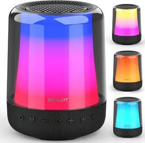 ZEALOT Bluetooth Speaker, Portable Bluetooth Speaker with Lights, 24W Loud HD Stereo Sound,Wireless Speaker,V5.2 Bluetooth, Dual Pairing,TF Card/USB/AUX for Party,Home,Outdoor