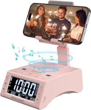 JTEMAN Gifts for Men Women,Cell Phone Stand with Wireless Bluetooth Speaker,Adjustable Cool Tech Kitchen Gadgets,Unique Birthday Gift Idea for Him, Husband, BoyfriendPink