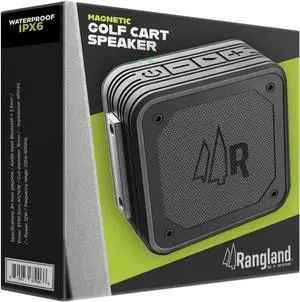 Magnetic Wireless Bluetooth Speaker for Golf Carts with Protective EVA Carrying Case (Waterproof IPX6) with Magnet Bar Mount - Portable for Travel, Job Sites and Golfing (1)