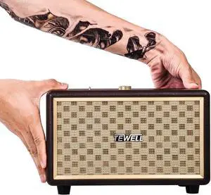 Vintage Bluetooth Speakers with Bass Enhanced Technology, Wireless & 3.5mm Aux Input, AC Powered (Upgraded Version)