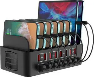 Charging Station for Multiple Devices,Cinlinso 150W/35A 16 Port USB Charging Station,Multi Device Fast Charger Organizer Compatible with iPad,Tablet,Kindle Cell Phone and Other Electronic