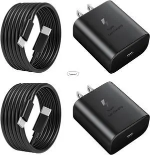 2025 New 45W Super Fast Charger USB C PD3.0 [2 Pack] with 6FT Type C Charging Cable Cord for Samsung Galaxy S25 Ultra/S25/S25+/S24/S24+/S24Ultra/S23+/S23 Ultra/S22 Ultra Galaxy Tab PPS Wall Charger2.0